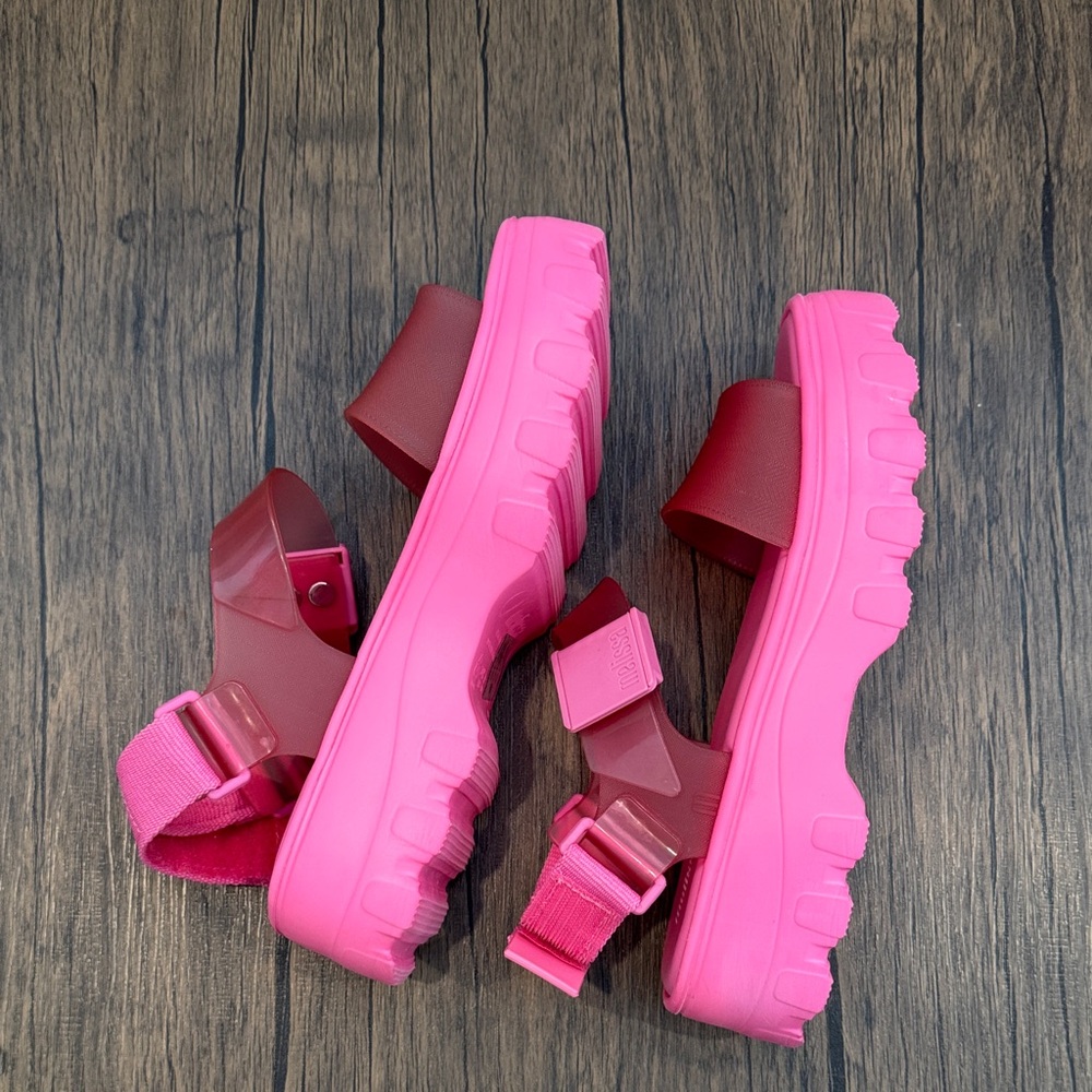 Melissa Coral and Pink Kickoff PVC/ Rubber Sandals